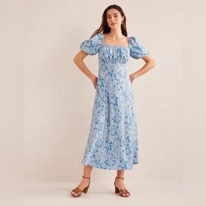Boden Ruched Bodice Midi Dress
Porcelain Blue, Paisley Bud‎